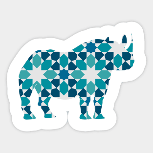 Rhino Silhouette with Pattern Sticker